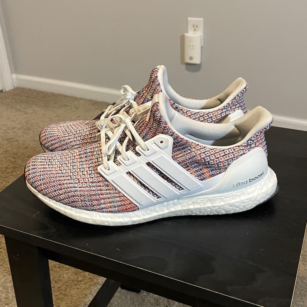 Adidas Ultraboost Multicolor and White - M Size 12 - EUC men’s Ultra boost